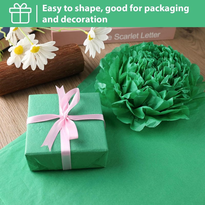 Koogel 120 Sheets Green Tissue Paper Bulk, 14x20 Inch Gift Wrapping Paper for Christmas Wedding Decorations Birthday Party Supplies DIY Craft Projects Bulk Packaging - Image 4